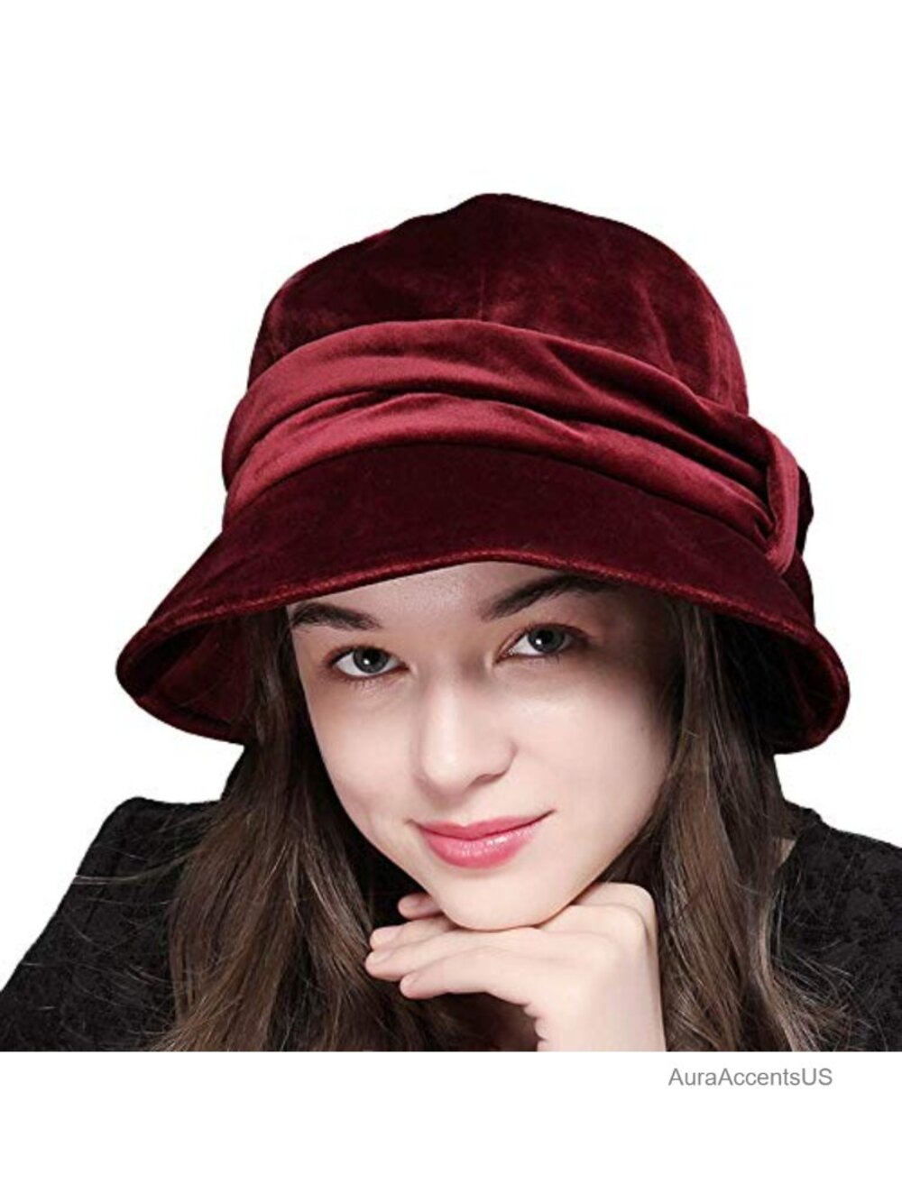 Velvet Wide Brim Fedora Bowler Cap Cloche Church Hat
